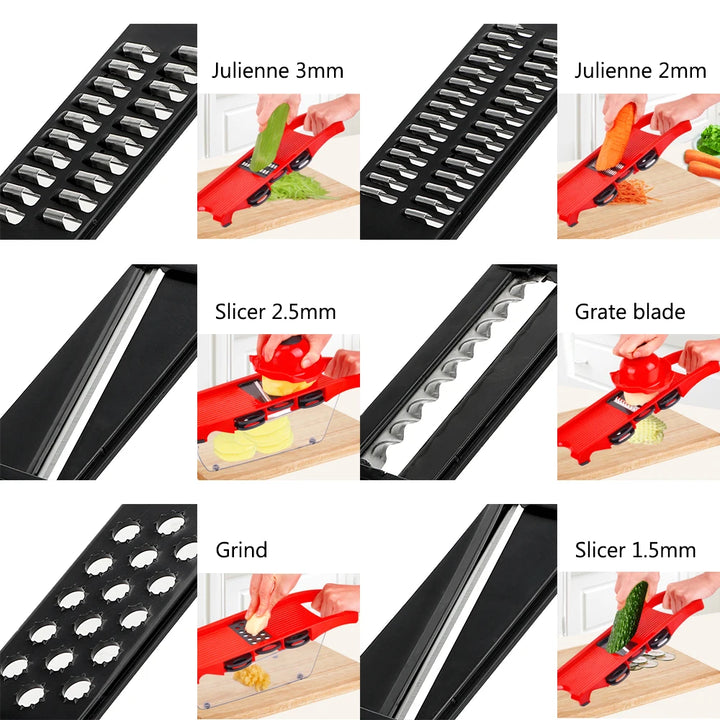 6-Blade Vegetable Slicer & Grater Set